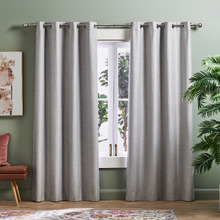 Lexington Light Grey Blockout Eyelet Curtains (Set of 2)
